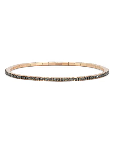 Demeglio Men's 18k Rose Gold Black Diamond Extensible Bracelet, 1.44 Tcw