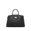 Demellier The Hudson Midi Grained Leather Top Handle Bag In Black