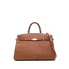 Demellier The Small Hudson Grained Leather Top Handle Bag In Brown