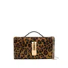 Demellier Vancouver Leopard-effect Calf Hair Clutch In Pattern