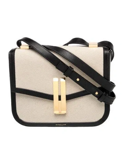 Pre-owned Demellier Canvas Crossbody Bag In Neutrals
