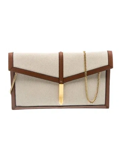 Pre-owned Demellier Canvas Shoulder Bag In Neutral