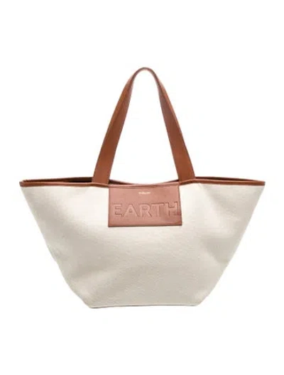 Pre-owned Demellier Canvas Tote In Neutrals