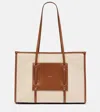 Demellier Capri Leather-trimmed Canvas Tote Bag