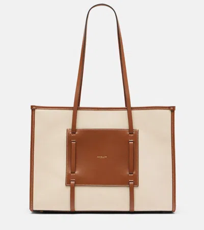 Demellier Capri Leather-trimmed Canvas Tote Bag