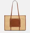 Demellier Capri Leather-trimmed Raffia Tote Bag