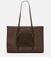 Demellier Capri Leather-trimmed Raffia Tote Bag