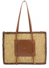 Demellier Capri Woven Raffia Tote In Tan