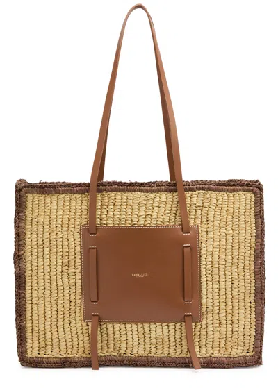 Demellier Capri Woven Raffia Tote In Tan