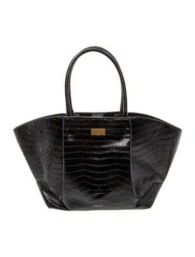 Pre-owned Demellier Embossed Leather The New York In Black