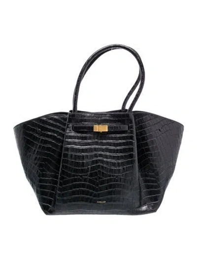 Pre-owned Demellier Embossed Leather The New York In Blue