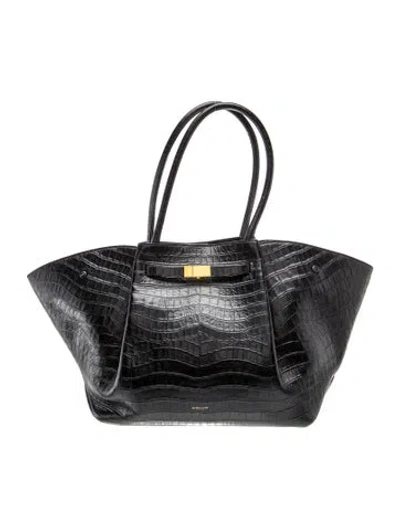 Pre-owned Demellier Embossed Leather The New York Large In Black