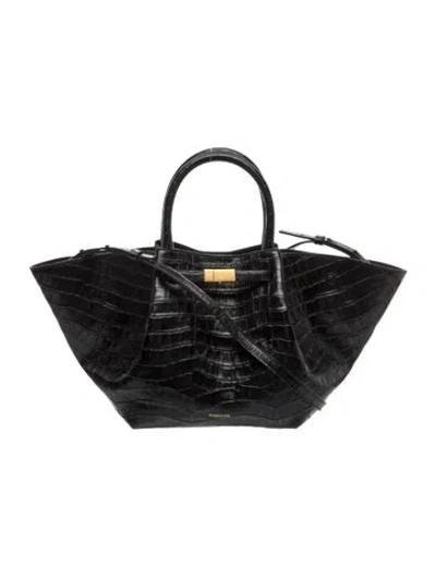 Pre-owned Demellier Embossed Leather The New York Midi In Black