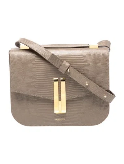 Pre-owned Demellier Embossed Leather Vancouver Small In Neutrals
