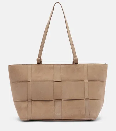 Demellier Florence Large Suede Tote Bag In Sand