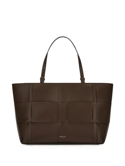 Demellier Florence Woven-leather Tote Bag In Red