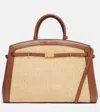 Demellier New York Leather-trimmed Raffia Tote Bag