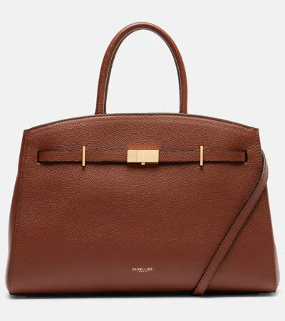 Demellier Tote Bag Hudson Medium Aus Leder In Brown