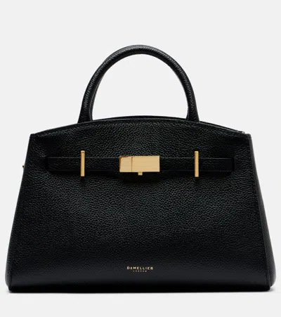 Demellier Hudson Small Leather Top-handle Bag In Black