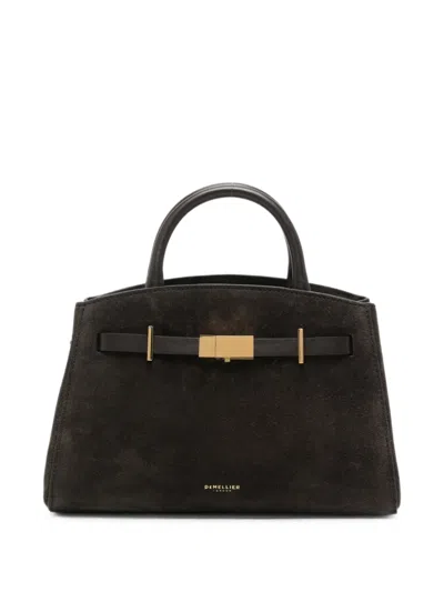 Demellier Hudson Small Suede Tote Bag In Black