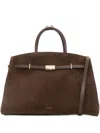 Demellier Hudson Suede Tote Bag In Brown