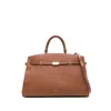 Demellier The Small Hudson Grained Leather Top Handle Bag In Brown