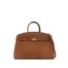 Demellier The Small Hudson Grained Leather Top Handle Bag In Brown