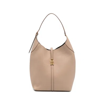 Demellier Large Siena Padlock-detail Bucket Bag In Brown