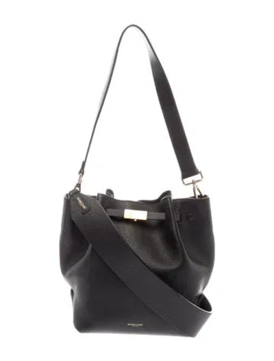 Pre-owned Demellier Leather Bucket Bag In Black