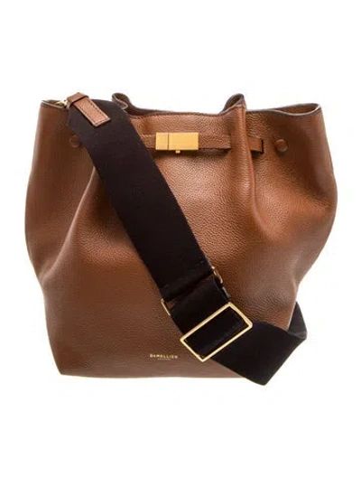 Pre-owned Demellier Leather Bucket Bag In Brown