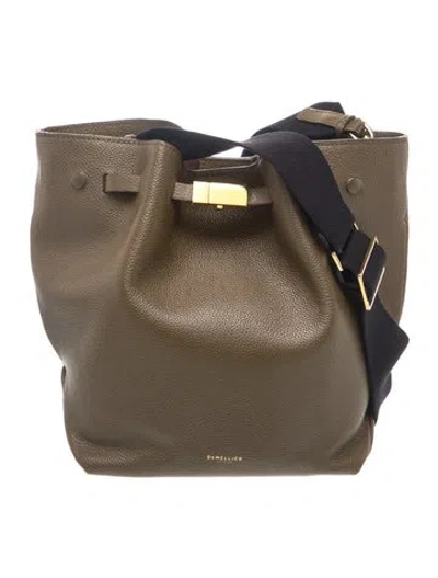 Pre-owned Demellier Leather Bucket Bag In Grey