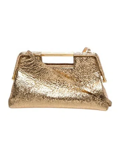 Pre-owned Demellier Leather Clutch In Gold/metallic