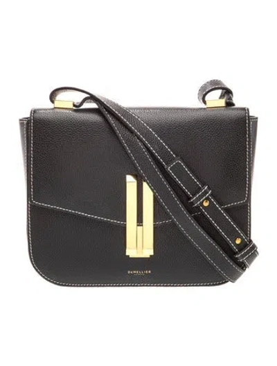 Pre-owned Demellier Leather Crossbody Bag In Black