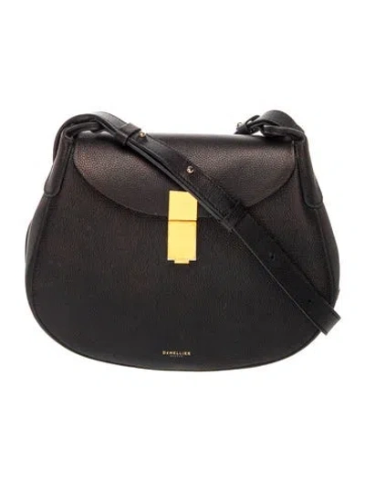 Pre-owned Demellier Leather Crossbody Bag In Black