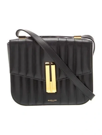 Pre-owned Demellier Leather Crossbody Bag In Black