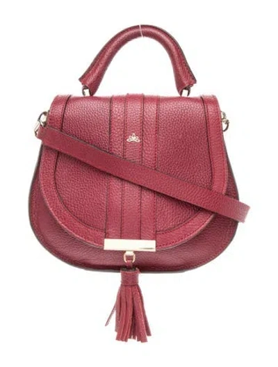 Pre-owned Demellier Leather Crossbody Bag In Burgundy