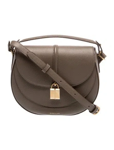 Pre-owned Demellier Leather Crossbody Bag In Grey