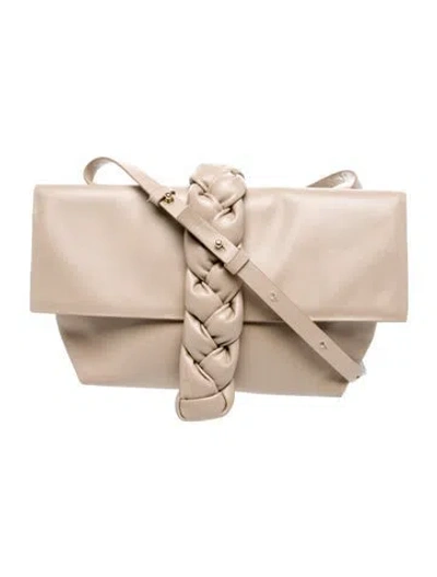 Pre-owned Demellier Leather Crossbody Bag In Neutral