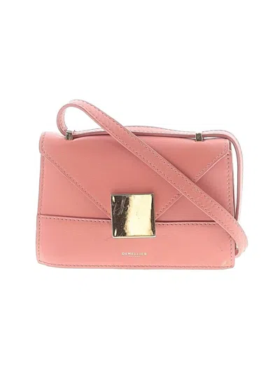 Pre-owned Demellier Leather Crossbody Bag In Pink