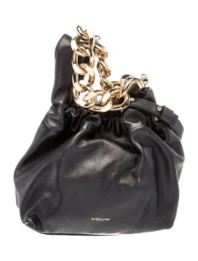Pre-owned Demellier Leather Evening Bag In Black