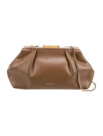 Pre-owned Demellier Leather Evening Bag In Brown