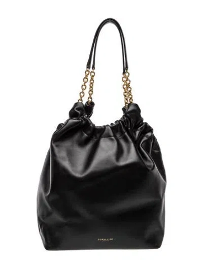 Pre-owned Demellier Leather Hobo In Black