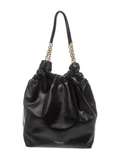 Pre-owned Demellier Leather Hobo In Black