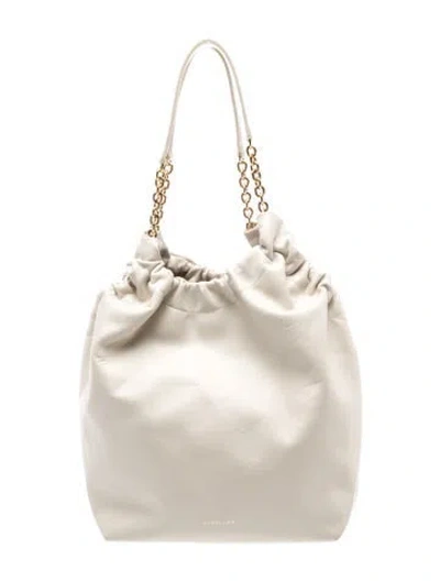 Pre-owned Demellier Leather London Miami Bag Small In Neutral