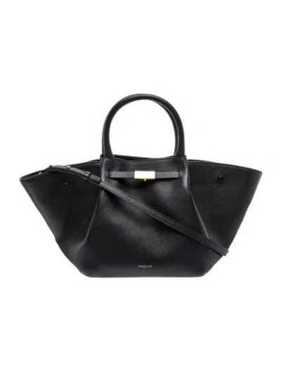 Pre-owned Demellier Leather London Midi New York Tote Bag Large In Black