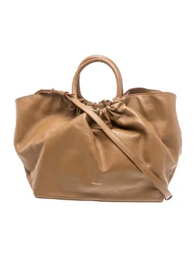 Pre-owned Demellier Leather Midi Los Angeler Mini In Brown