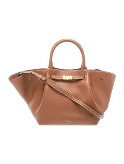 Pre-owned Demellier Leather Midi New York Large In Brown