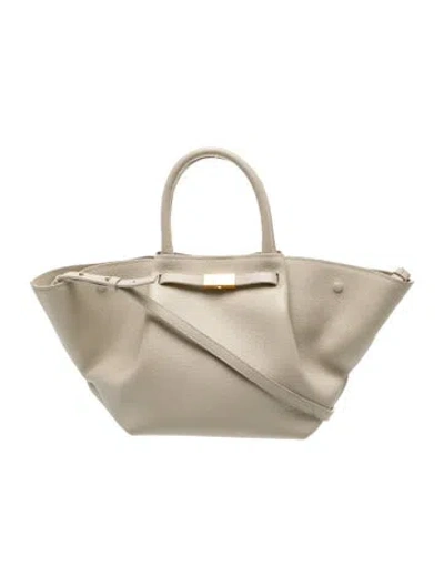 Pre-owned Demellier Leather Midi New York Large In Neutrals