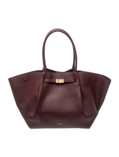 Pre-owned Demellier Leather New York Medium In Burgundy