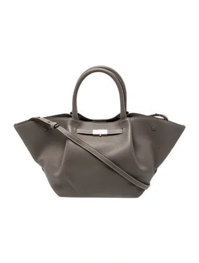 Pre-owned Demellier Leather New York Medium In Gray